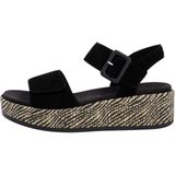 Remonte - Sandalen - Zwart - Comfortabele Plateau Zool - Klittenbandsluiting