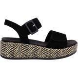 Remonte - Sandalen - Zwart - Comfortabele Plateau Zool - Klittenbandsluiting