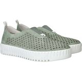 Rieker - Instappers - Groen - Antistress Voetbed - Luchtig Gaatjes Motief