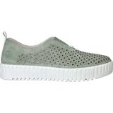 Rieker - Instappers - Groen - Antistress Voetbed - Luchtig Gaatjes Motief