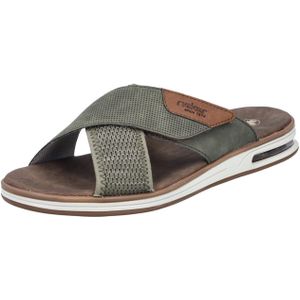 Rieker - Heren Slipper - Zwart - Imitatieleer/Textiel