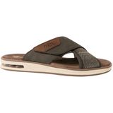 Rieker - Slippers - Kaki - Klittenbandsluiting - Sleehak