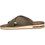 Rieker - Slippers - Kaki - Klittenbandsluiting - Sleehak