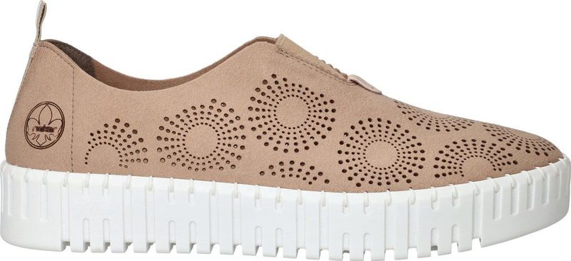 Rieker Instappers - Dames - Beige - Luchtig Ontwerp voor Brede Voet