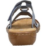 Rieker - Dames - Slippers - Blauw - Nubuckleder - Model 608K2-12 Jalapa