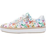 Rieker - Plateausneakers - Wit multi - Veterschoen - Sneaker met Zijrits