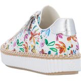 Rieker - Plateausneakers - Wit multi - Veterschoen - Sneaker met Zijrits