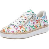 Rieker - Plateausneakers - Wit multi - Veterschoen - Sneaker met Zijrits