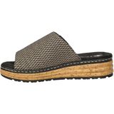 Rieker - Dames Slipper - Zwart Multi - Textiel - Antistress Voetbed