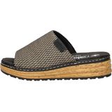 Rieker - Dames Slipper - Zwart Multi - Textiel - Antistress Voetbed