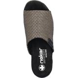 Rieker - Dames Slipper - Zwart Multi - Textiel - Antistress Voetbed