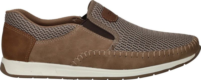 Rieker - Instapper - Taupe - Textiel - Synthetisch Leer