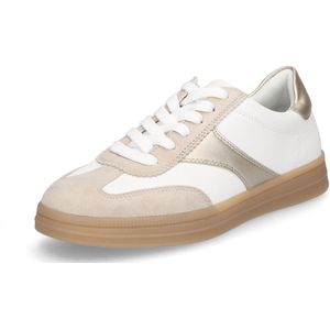 Remonte - Sneakers - Wit/Goudkleur - Veterschoen met Gepolsterde Schacht