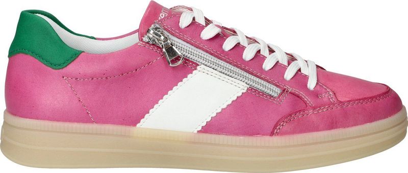 Remonte - Elisabeth Hurley-Collection - Plateausneakers - Fuchsia/Wit/Groen - Met Rits