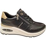 Remonte - Lage Leren Sneakers - Zwart - Uitneembaar Voetbed