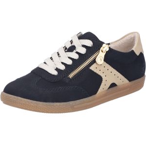 Rieker - Sneakers - Vrijetijdsschoen - Zwart/lichtbeige - Vetersluiting