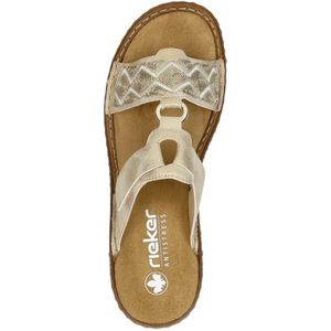 Rieker - Dames - Slippers - Goud - Nubuck - Model V2864-60 Alula Muschel