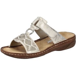 Rieker Pantolette, Sommerschuh, Strandschuh, Schlappen, Urlaubschuh mit Klettverschluss