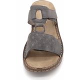 Rieker - V2885-42 Slipper - Grijs - Imitatieleer - Klittenbandsluiting