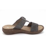 Rieker - V2885-42 Slipper - Grijs - Imitatieleer - Klittenbandsluiting