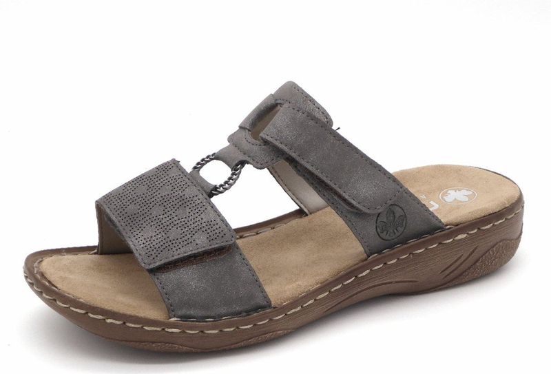 Rieker - Dames Schoenen - Grijs - Veterschoenen - Comfortabel Design