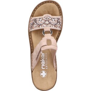 Rieker - Dames Slippers - Oud Roze - Nubuckleder - Model 608K2-31
