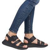 Rieker - W2950 - Sandalen - Zwart - Leer - Verstelbare Sluiting