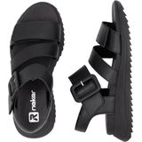 Rieker - W2950 - Sandalen - Zwart - Leer - Verstelbare Sluiting
