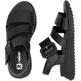 Rieker - W2950 - Sandalen - Zwart - Leer - Verstelbare Sluiting