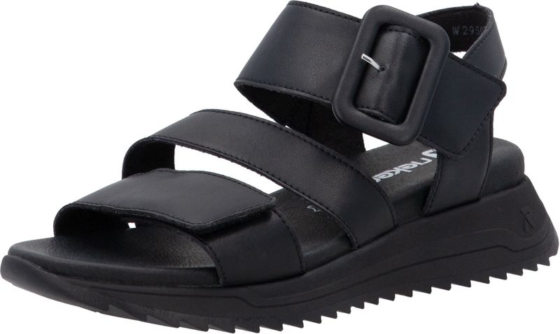 Rieker - W2950 - Sandalen - Zwart - Leer - Verstelbare Sluiting