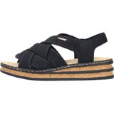 Rieker Sandalen - Dames - Zwart met Gekruiste Bandjes