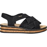 Rieker Sandalen - Dames - Zwart met Gekruiste Bandjes