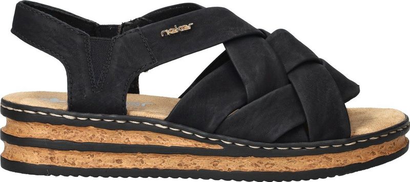 Rieker Sandalen - Dames - Zwart met Gekruiste Bandjes