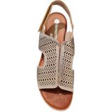 Remonte - Dames Sandalen - Zilver - Leren Bovenkant - Klittenbandsluiting