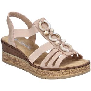 Rieker - Sleehaksandaaltjes - Zomerschoen - Lichtbeige - Elastiek