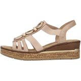 Rieker - Sleehaksandaal - Lichtbeige - Elastiek - Open Neus