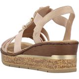 Rieker - Sleehaksandaal - Lichtbeige - Elastiek - Open Neus