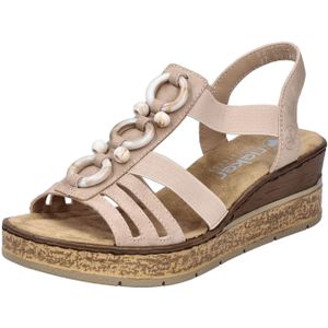 Rieker - Sleehaksandaal - Lichtbeige - Elastiek - Open Neus