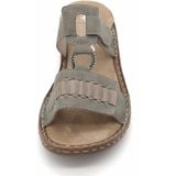 Rieker - 60881-52 Slipper - Groen - Imitatieleer - Klittenbandsluiting