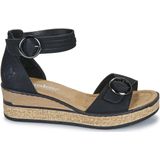 Rieker - 63780 Sandalen - Zwart - Kunstleer