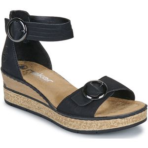 Rieker - 63780 Sandalen - Zwart - Kunstleer