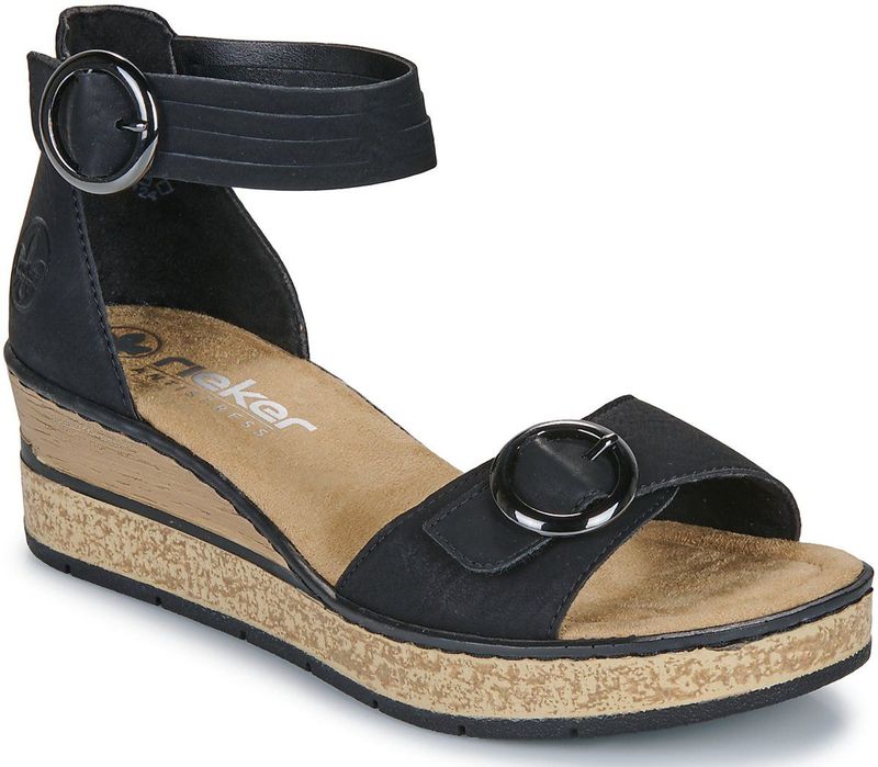 Rieker - 63780 Sandalen - Zwart - Kunstleer