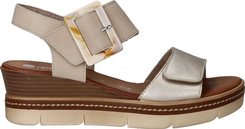 Remonte - Sandalen - Beige - Kunstleer - Klittenbandsluiting