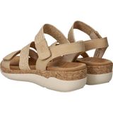 Remonte - Sandalen - Beige - Suède en Textiel - Verstelbare Klittenbandsluitingen