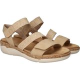 Remonte - Sandalen - Beige - Suède en Textiel - Verstelbare Klittenbandsluitingen