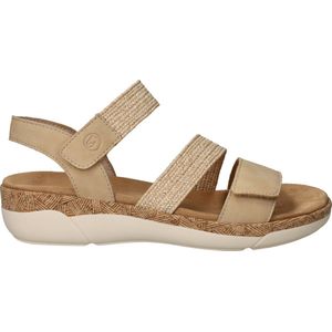 Remonte - Sandalen - Beige - Suède en Textiel - Verstelbare Klittenbandsluitingen