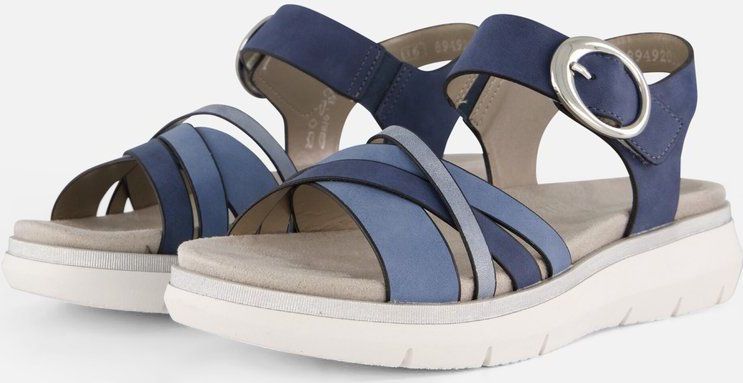 Remonte - Sandalen - Blauw - Synthetisch - Band met Klittenband