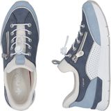 Instapschoen - Blauw/Wit - Elastiek - Plateau Hakhoogte 3,5 cm