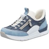 Instapschoen - Blauw/Wit - Elastiek - Plateau Hakhoogte 3,5 cm