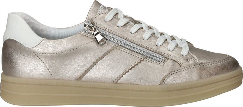 Remonte - Sneakers - Goud - Leer - Sportieve Metallic Gouden Sneakers